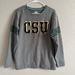 PINK Victoria's Secret Gray Sweatshirt with Gold Sequins